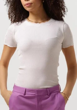 witte rosemunde t-shirt benita silk t-shirt w/ lace