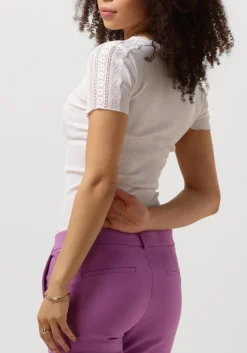 witte rosemunde t-shirt benita silk t-shirt w/ lace