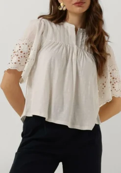 witte ruby tuesday blouses salome blouse with half embro sleeves and round neck