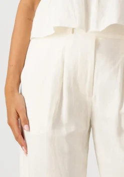 witte second female wijde broek lino troussers