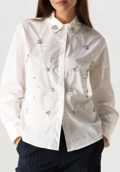 witte summum blouses blouse crispy poplin diamants