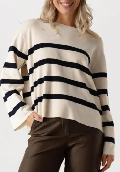 witte summum trui striped sweater soft viscose polyamide knit