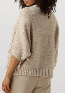 witte summum vest cardigan 3/4 sleeve fringe knit