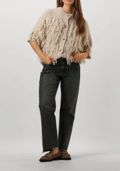 witte summum vest cardigan 3/4 sleeve fringe knit