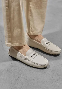 witte tod's mocassins gommino 22l baffo metallo