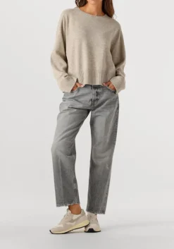 zand closed trui crew neck wide sleeve