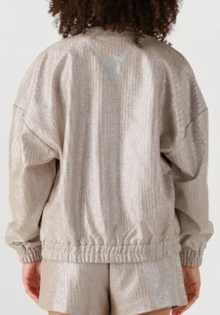 zilveren alix the label jack ladies woven foil jacket