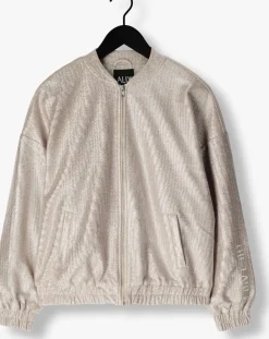 zilveren alix the label jack ladies woven foil jacket