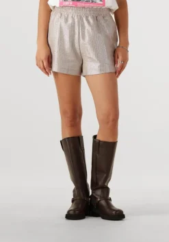zilveren alix the label korte broek ladies woven foil shorts