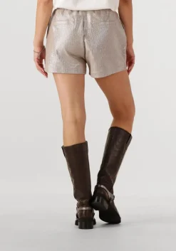 zilveren alix the label korte broek ladies woven foil shorts