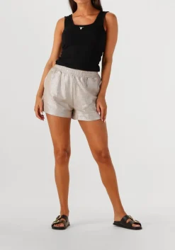 zilveren alix the label korte broek ladies woven foil shorts
