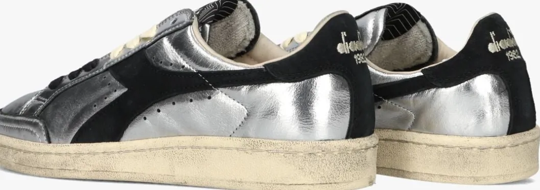 zilveren diadora heritage lage sneakers prestige metal used