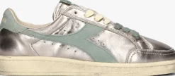 zilveren diadora heritage lage sneakers prestige metal used