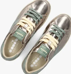 zilveren diadora heritage lage sneakers prestige metal used