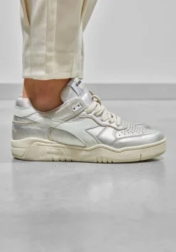 zilveren diadora heritage lage sneakers b.560 metal wn
