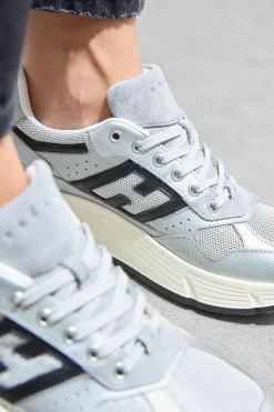 zilveren hogan sneakers met mesh sneaker