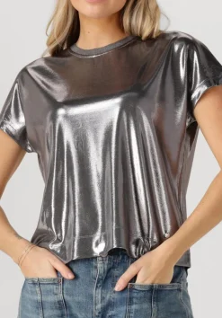 zilveren mos mosh top mmnivola o-neck metallic tee