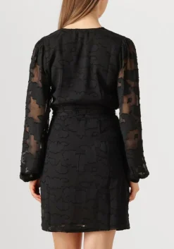 zwarte aaiko mini jurk eloise chiffon flower pes 509