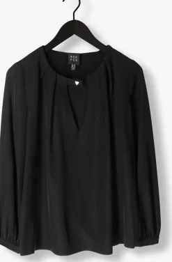 zwarte access blouses blouse with front v opening