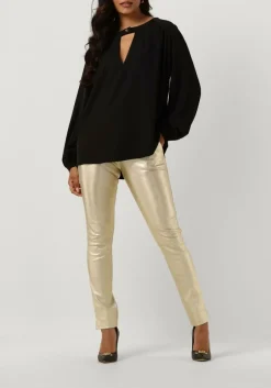 zwarte access blouses blouse with front v opening