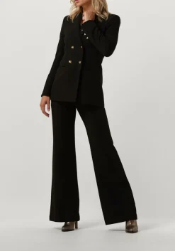 zwarte access pantalon flare pants with metallic stud d