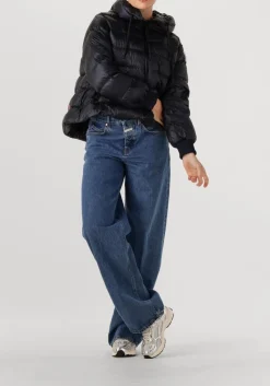 zwarte after label gewatteerde jas blaine