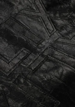 zwarte alix the label jack ladies woven velvet leather bomber