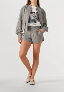 zwarte alix the label korte broek ladies woven boucle shorts