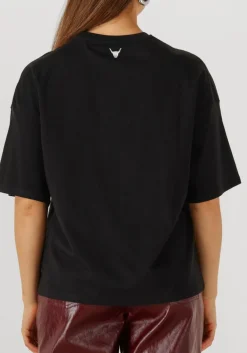 zwarte alix the label t-shirt foil print t-shirt