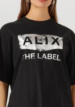 zwarte alix the label t-shirt foil print t-shirt