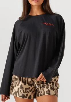 zwarte alix the label t-shirt ladies knitted raglan longsleeve