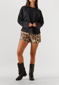 zwarte alix the label t-shirt ladies knitted raglan longsleeve