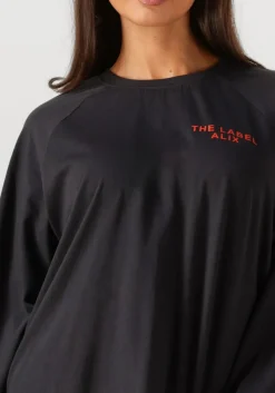zwarte alix the label t-shirt ladies knitted raglan longsleeve