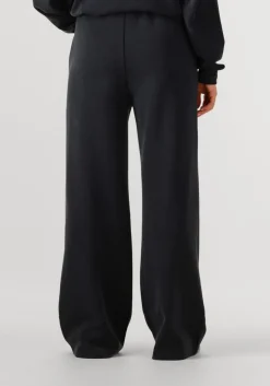 zwarte alix the label wijde broek ladies knitted flowy wide leg pants