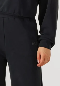 zwarte alix the label wijde broek ladies knitted flowy wide leg pants