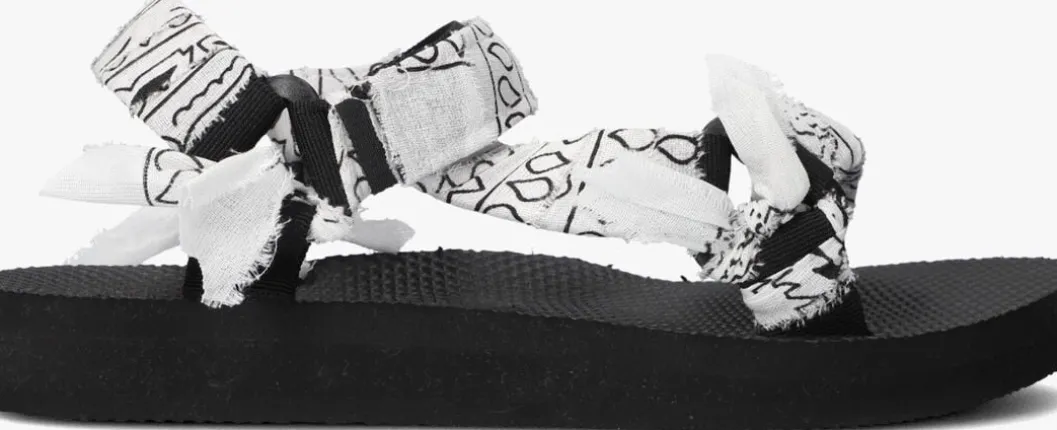 zwarte arizona love platte sandalen trekky bandana