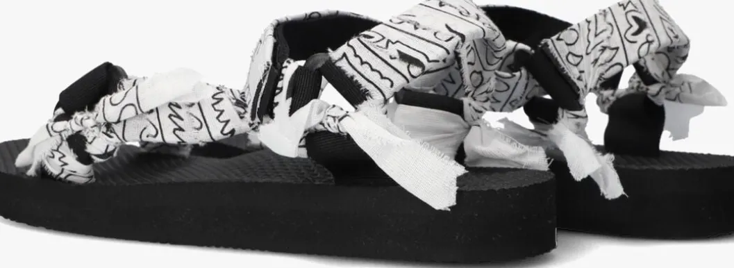 zwarte arizona love platte sandalen trekky bandana