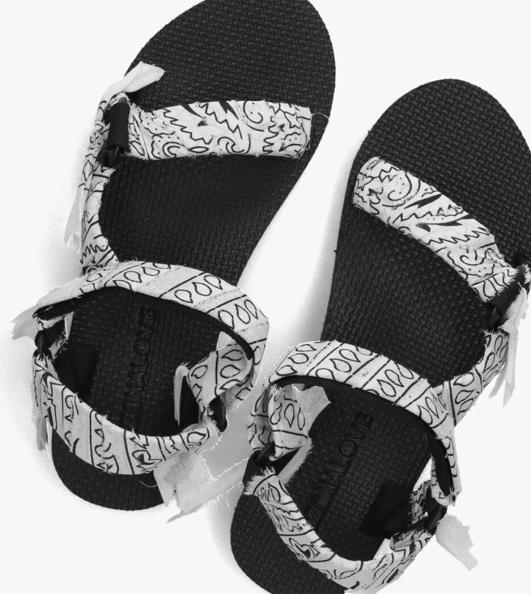 zwarte arizona love platte sandalen trekky bandana