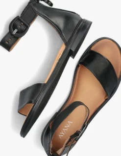 zwarte ayana platte sandalen m05060