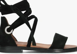 zwarte ayana platte sandalen m05084