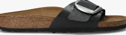 zwarte birkenstock slippers madrid big buckle dames