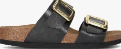 zwarte birkenstock slippers sydney cushion buckle