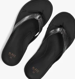 zwarte blasz teenslippers bella 2402