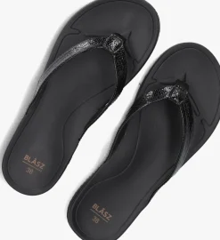 zwarte blasz teenslippers bella 2402