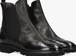 zwarte brunate enkellaarsjes 18119