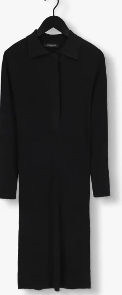 zwarte bruuns bazaar midi jurk celosia johanna knit dress