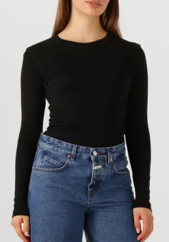 zwarte closed top crewneck long sleeve