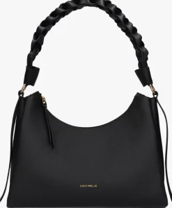 zwarte coccinelle schoudertas boheme grana double