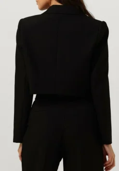 zwarte co'couture blazer vola crop blazer