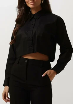 zwarte co'couture blouses cotton crisp cropped shirt